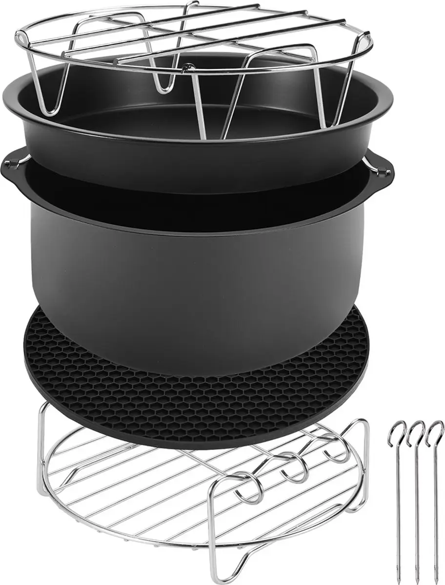 Monzana 106201 Heteluchtfriteuse Accessoires Set 8-delig