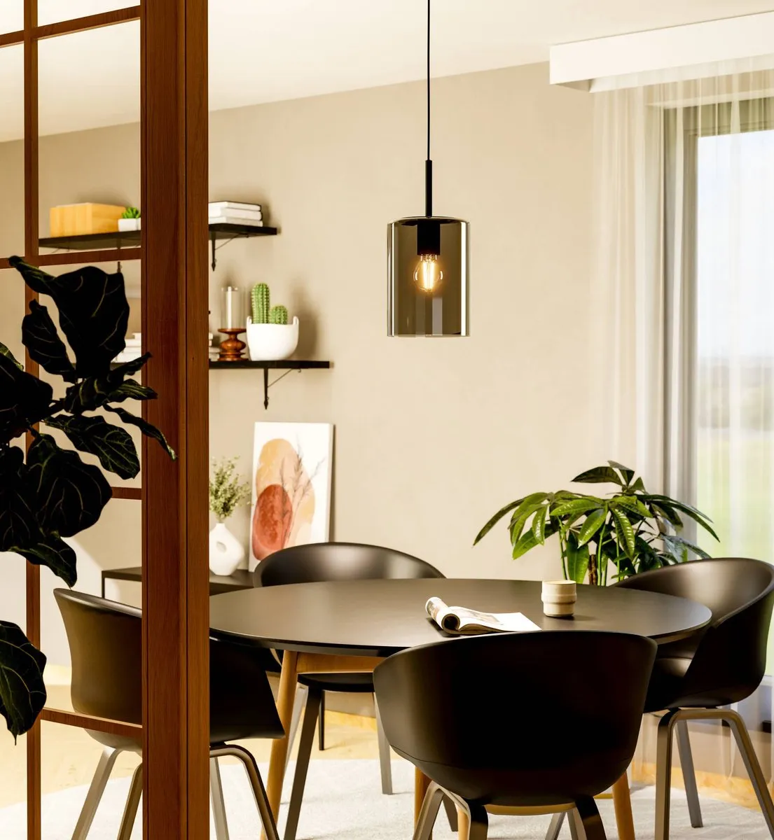 Eglo Cadaques 1 Hanglamp Ø16cm - Zwart - afbeelding 6 van 6