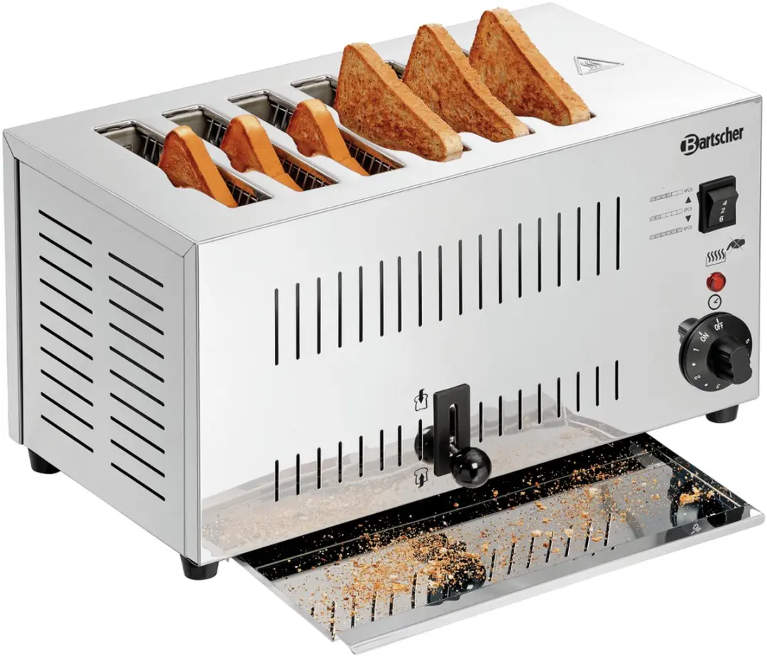 Bartscher HT100197 Toaster Tafel 6 Stuks - 2500W - RVS
