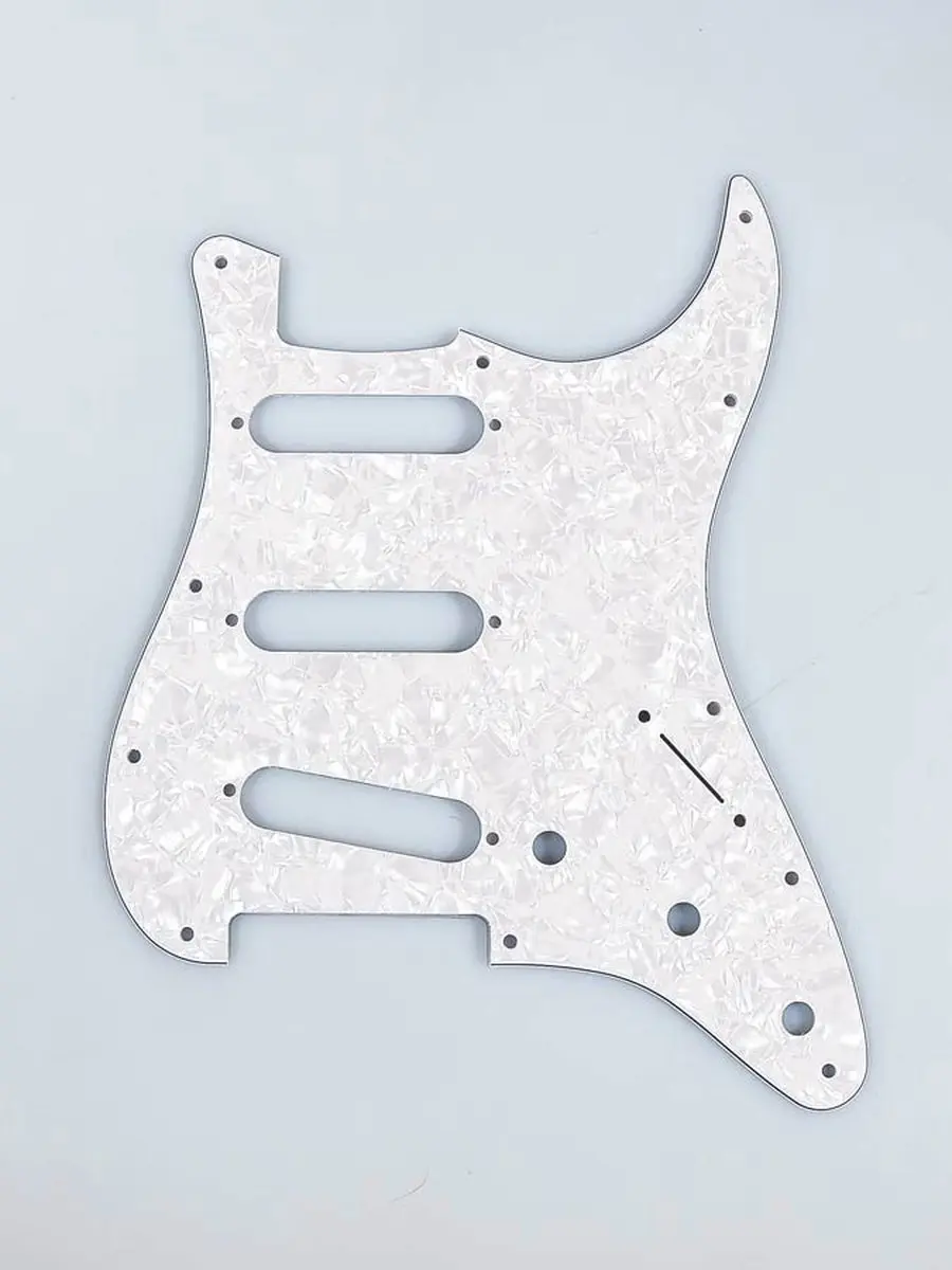 Fender Strat Pickguard 4-ply White Pearl - 11-gats SSS - afbeelding 2 van 2