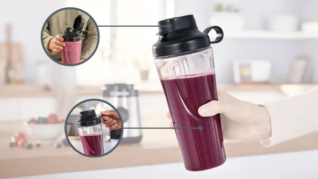 Bosch MMZBTK1B To-go Trinkflasche met Meshouder - Zwart