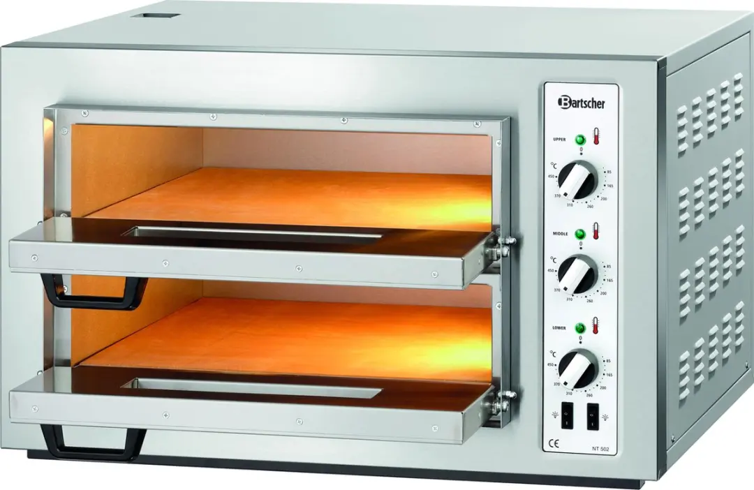 Bartscher NT Serie Pizzaoven 2002028 - 6000W - 2x4 Pizza's Ø25cm