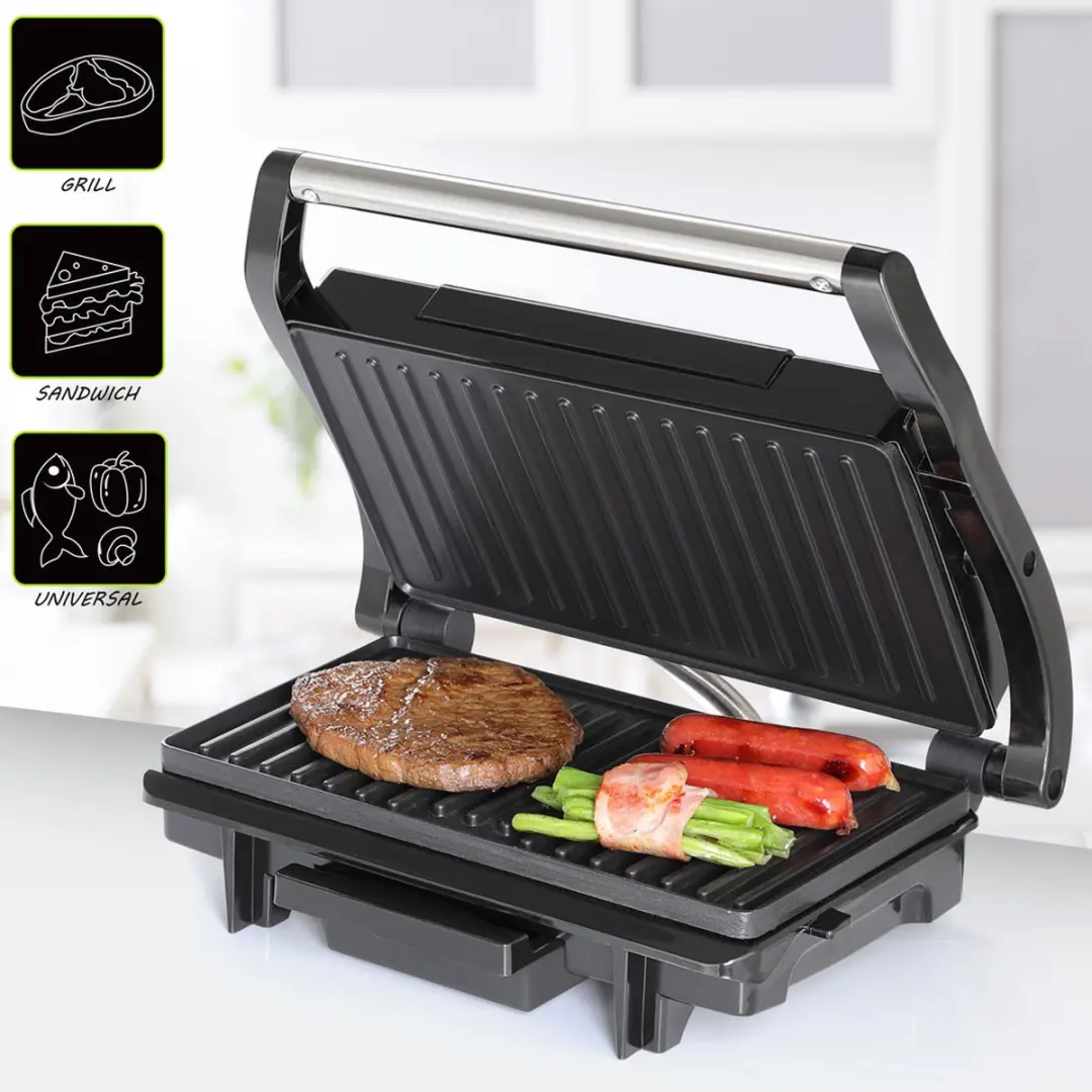 Monzana MZ408 Contactgrill 1500W - 2 Platen - Zwart
