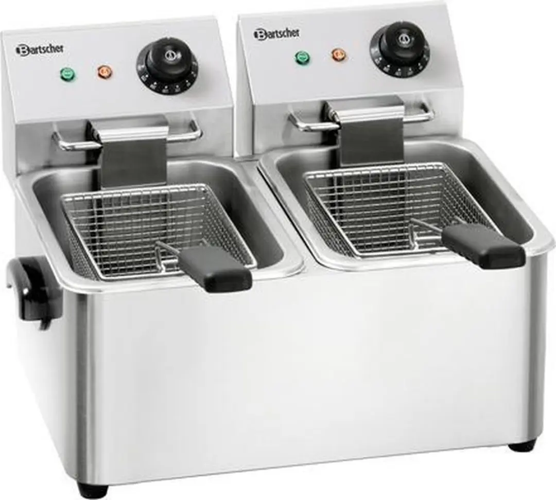 Bartscher Imbiss II Dubbele Friteuse 6500W - 16L - Grijs