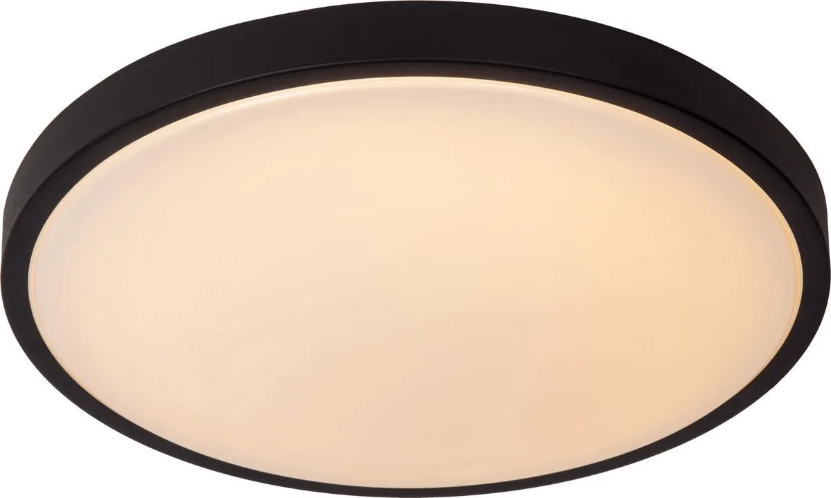 Lucide Dasher Plafondlamp Badkamer Ø41cm LED 24W 2700K IP44 Zwart