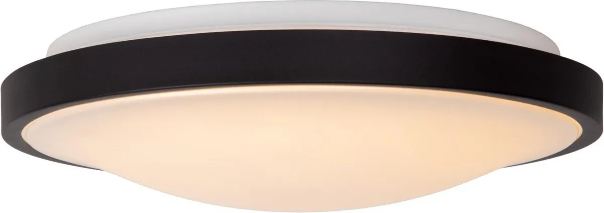 Lucide Dasher Plafondlamp Badkamer Ø41cm LED 24W 2700K IP44 Zwart