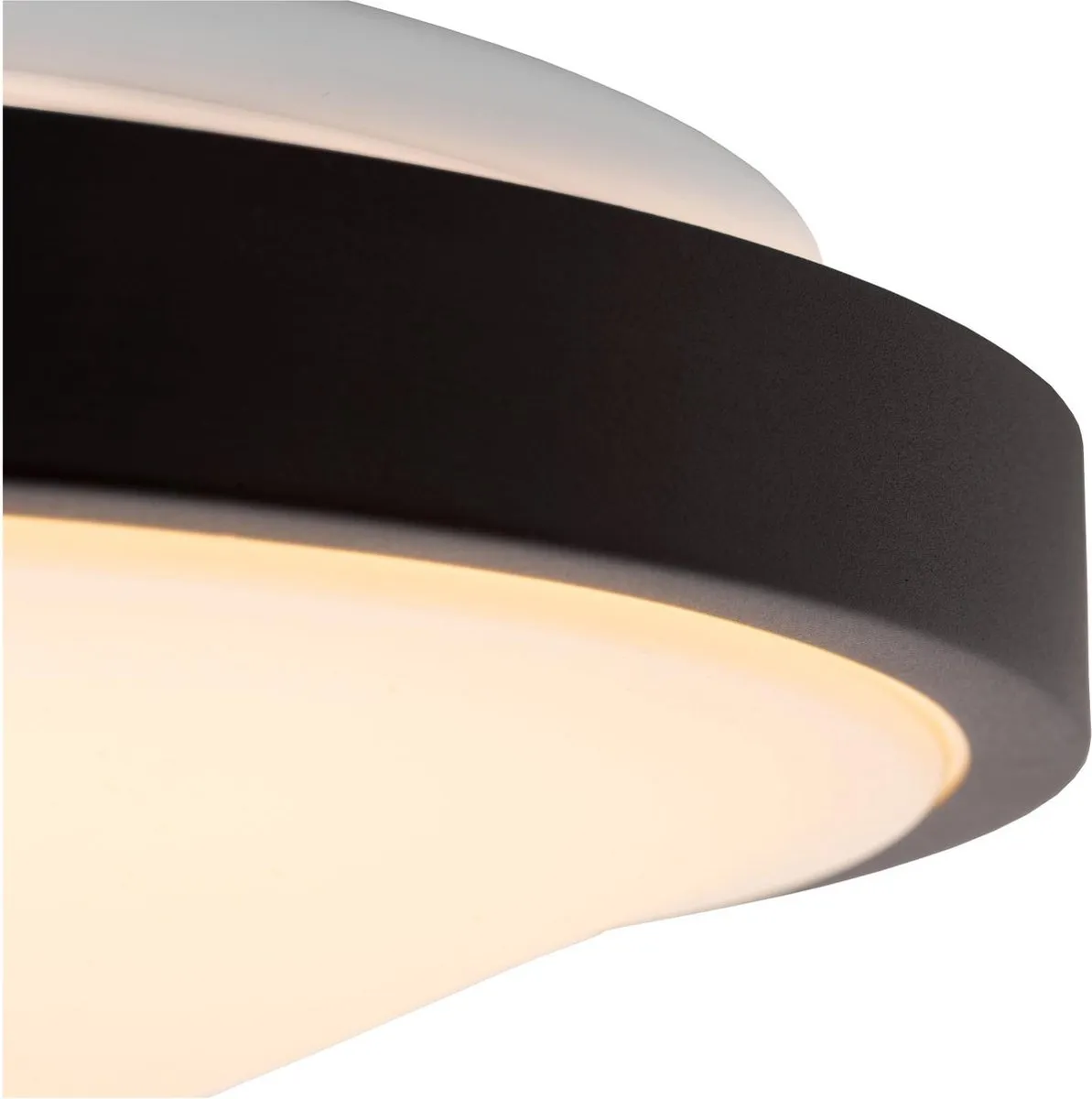 Lucide Dasher Plafondlamp Badkamer Ø41cm LED 24W 2700K IP44 Zwart