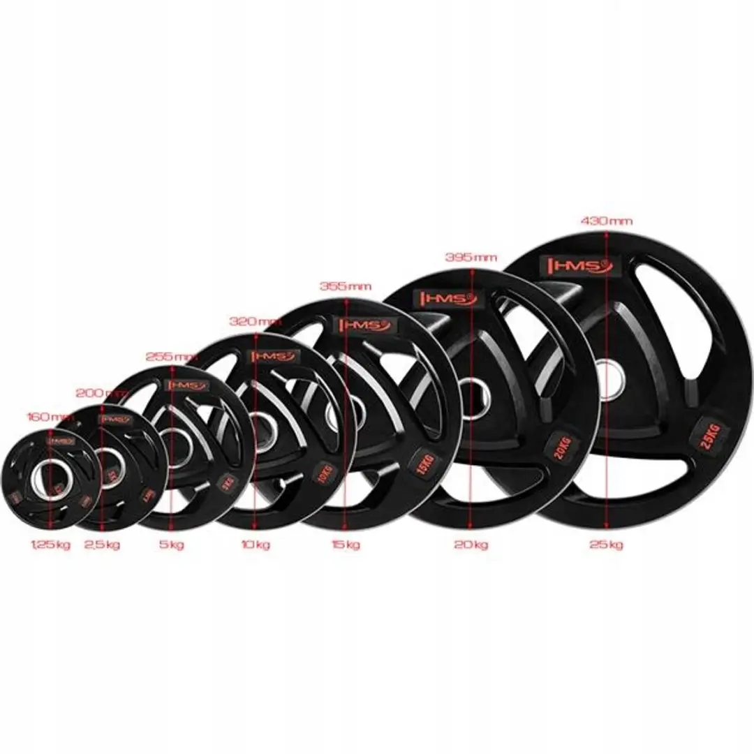 HMS Olympische Houder Gewicht 1,25kg - 16cm - Gecoat met rubber