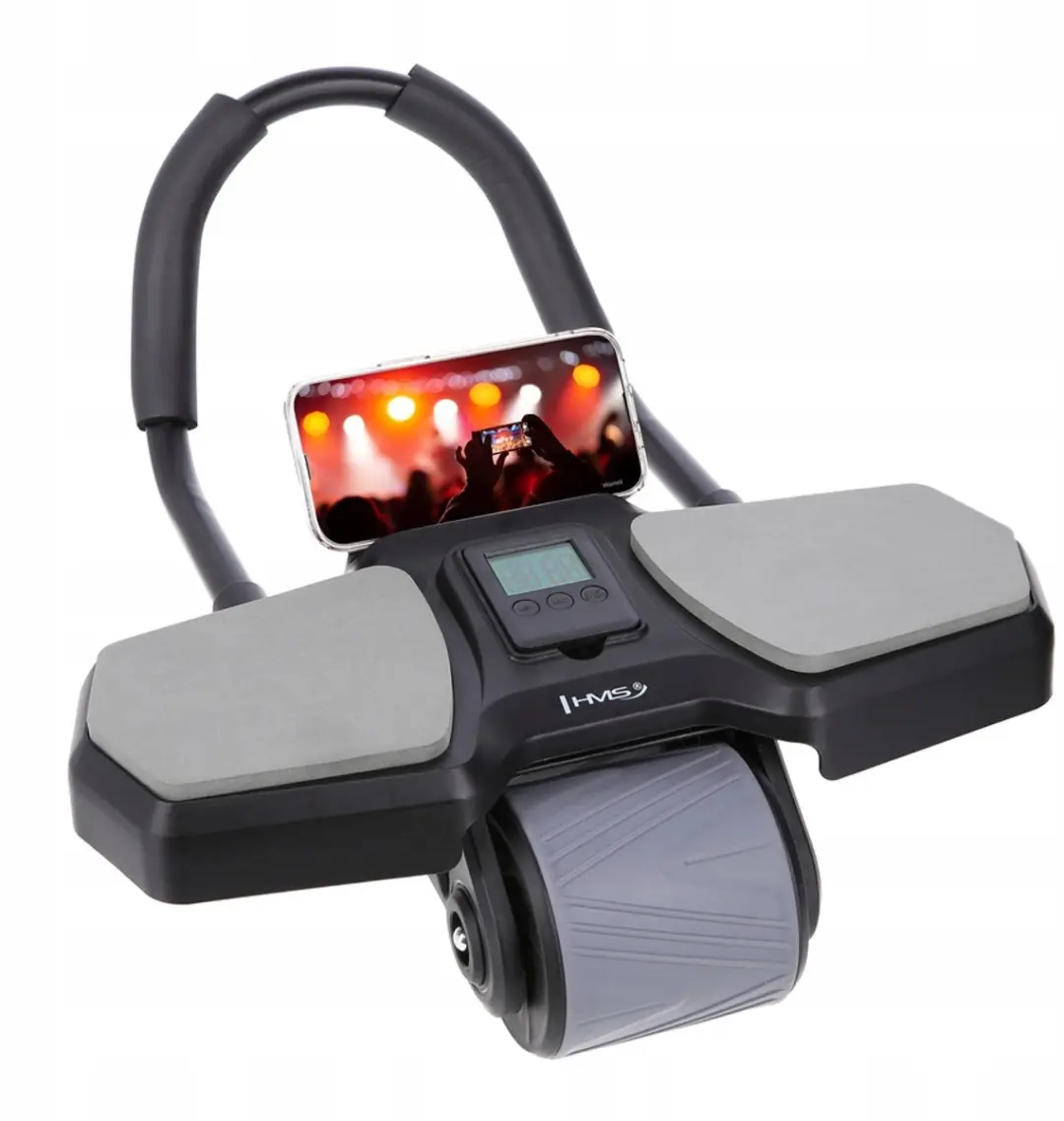 HMS Automatische Buikspierroller LCD - Schouders/Rug/Armen - Grijs/Zwart
