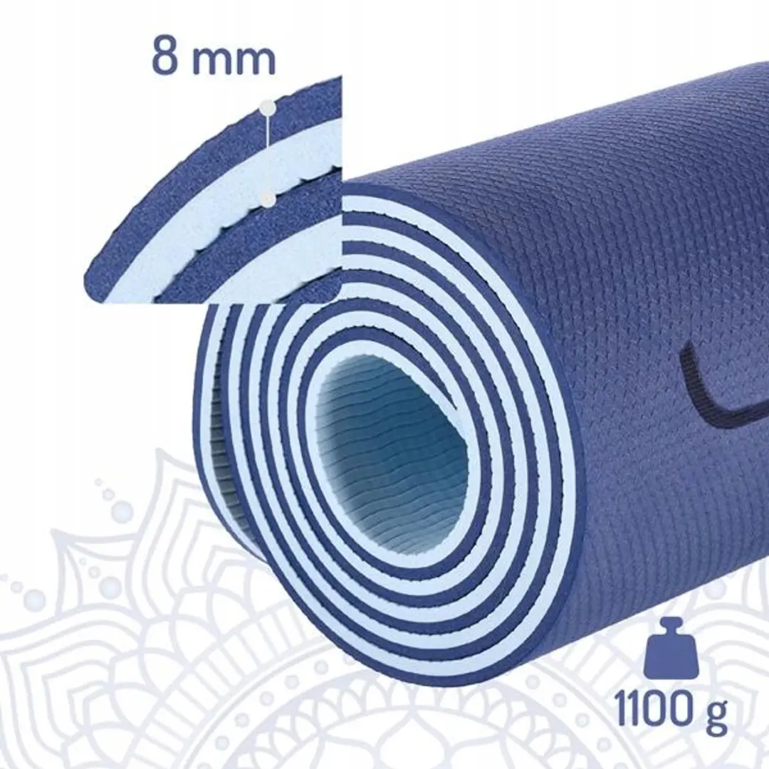 HMS YM10 Yogamat TPE - 182x61x0.8cm Donkerblauw