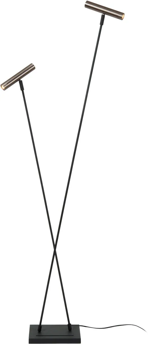 Lucide Duarte Vloerlamp 2xG9 - Grijs ijzer