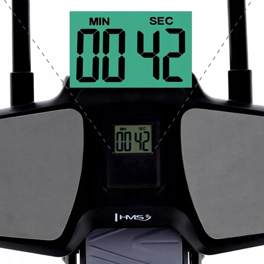 HMS Automatische Buikroller met LCD-timer - Rug/Armen - Grijs/Zwart