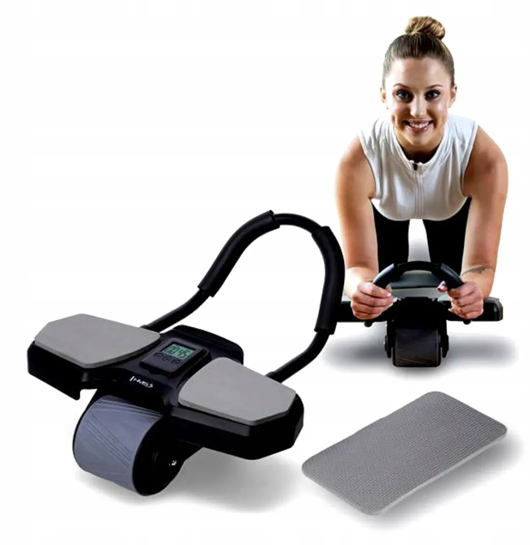 HMS Automatische Buikroller met LCD-timer - Rug/Armen - Grijs/Zwart