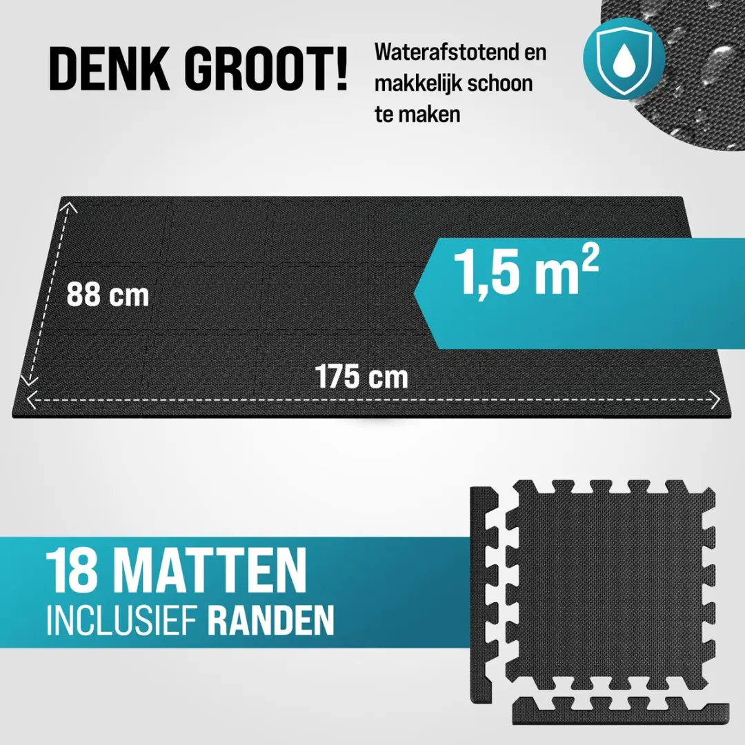 Monzana Vloerbeschermer 18x Grijs - 31x31cm Antislip