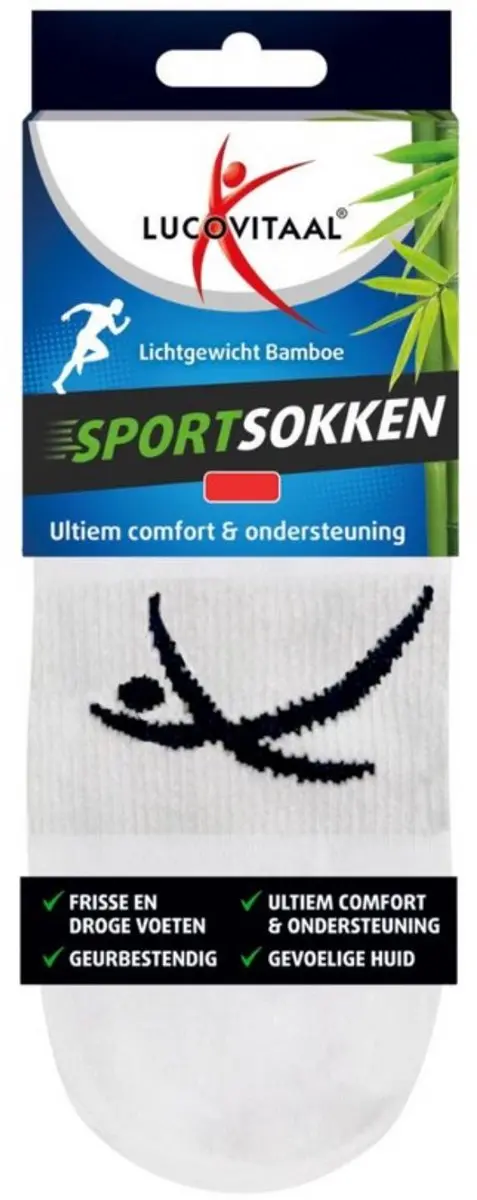 Lucovitaal Bamboe Sportsokken Wit