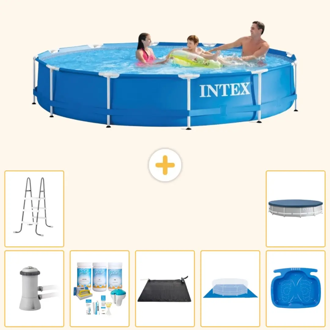 Intex 28212GN-Blauw Rond Frame Zwembad 366x76cm