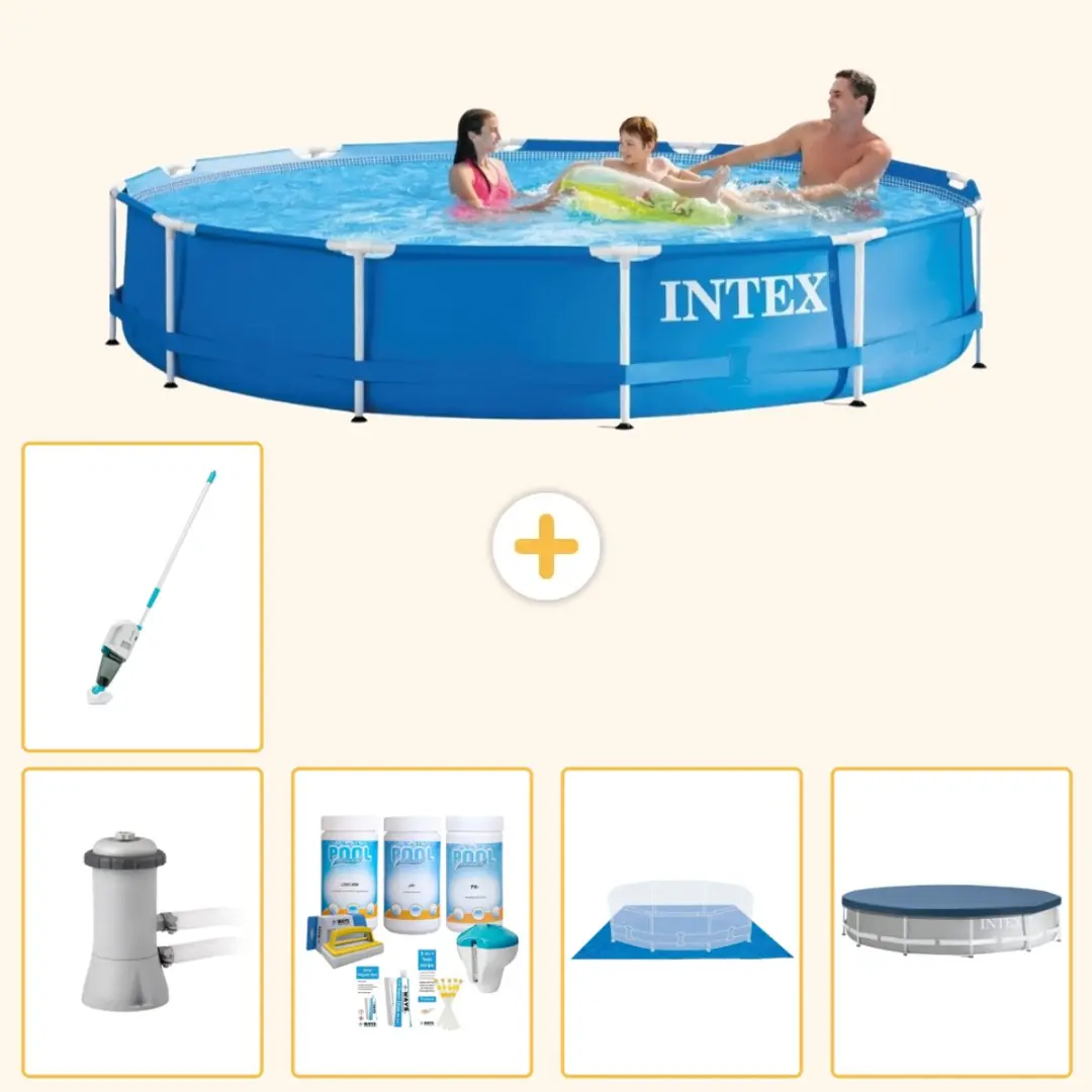 Intex 28212GN-Blauw Rond Frame Zwembad 366x76cm