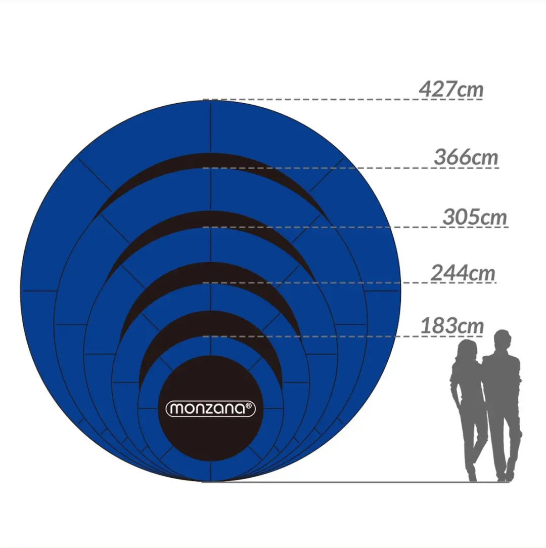 Monzana Trampoline 366cm - Blauw Zwart - Veiligheidsnet & Ladder