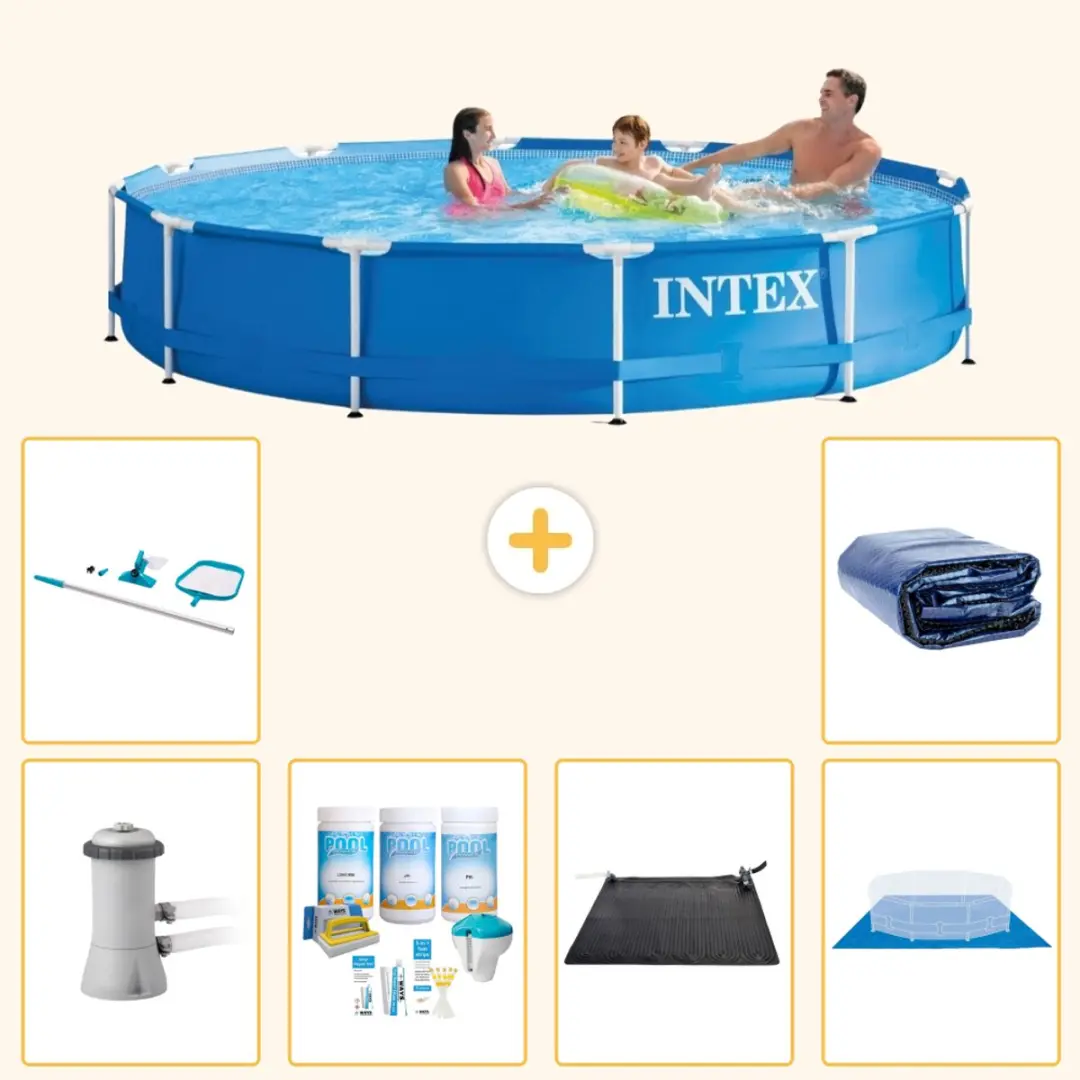 Intex 28212GN-Blauw Rond Frame Zwembad 366x76cm