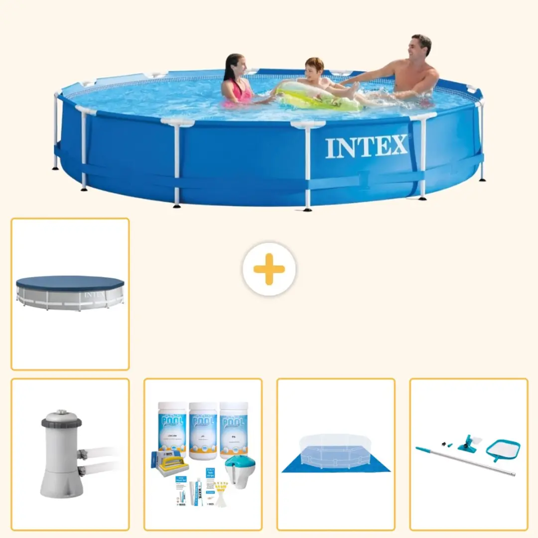 Intex 28212GN-Blauw Rond Frame Zwembad 366x76cm