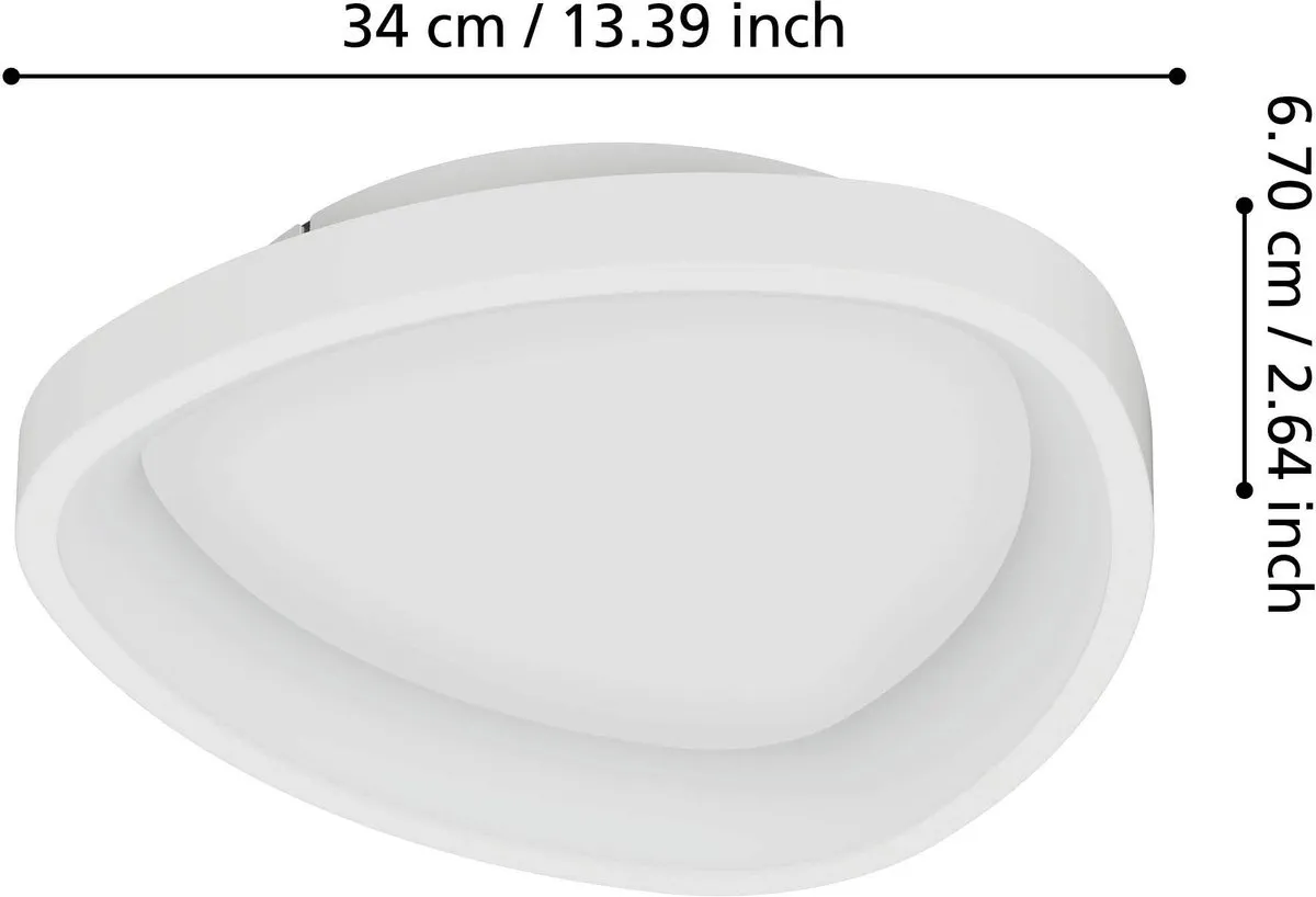 Eglo Loretello Plafondlamp LED Ø35cm - Wit - Dimbaar - Instelbaar wit licht