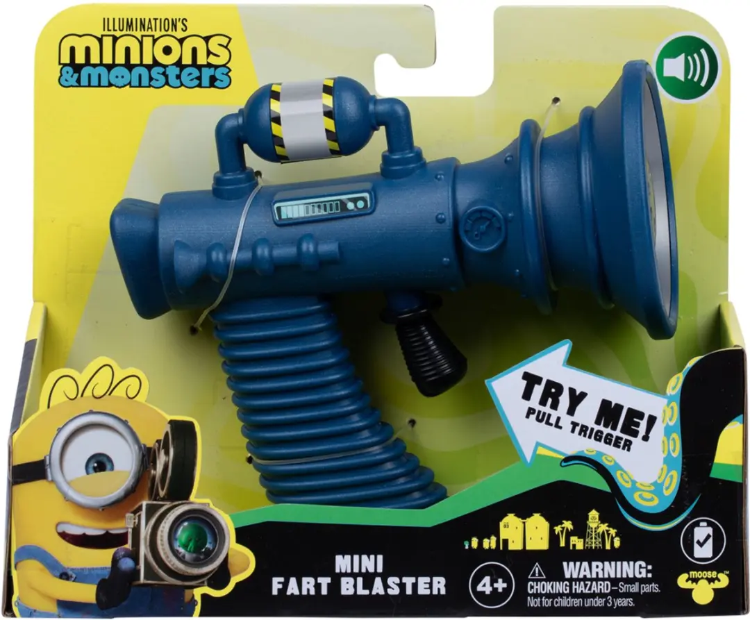 Moose Toys Minions & Monsters Mini Fart Blaster MS59365 - Blauw
