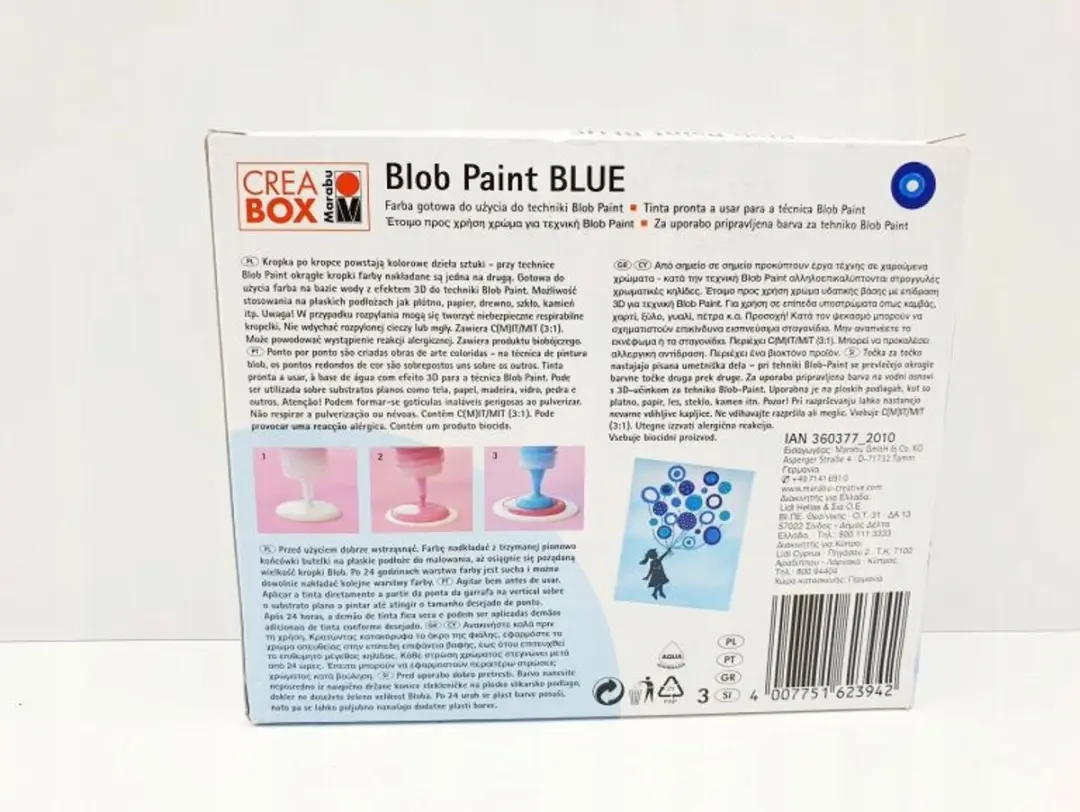 Marabu Blob Paint Verfset 4x90ml - Blauw & Wit