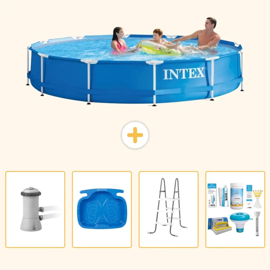 Intex 28212GN-Blauw Rond Frame Zwembad 366x76cm