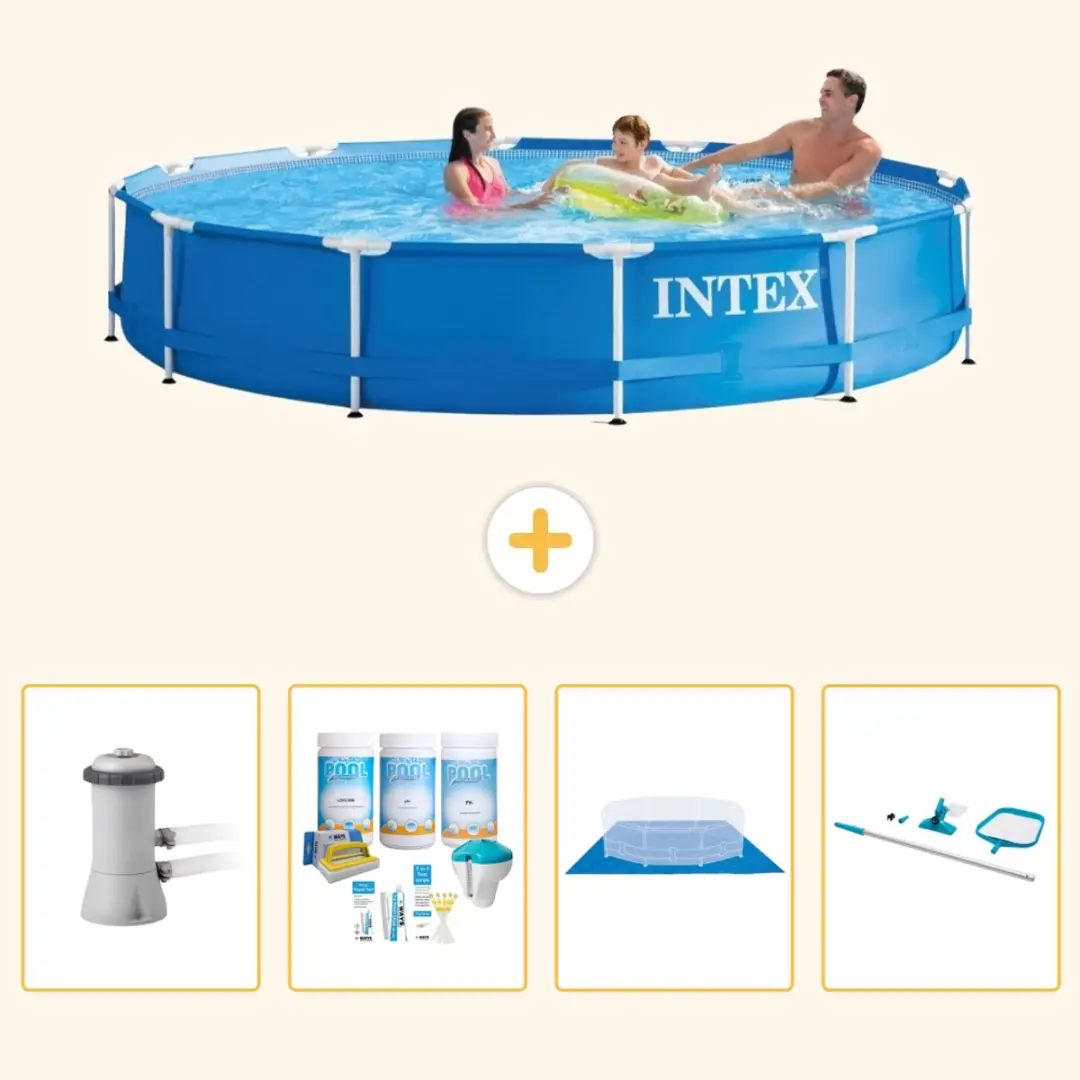 Intex 28212GN-Blauw Rond Frame Zwembad 366x76cm