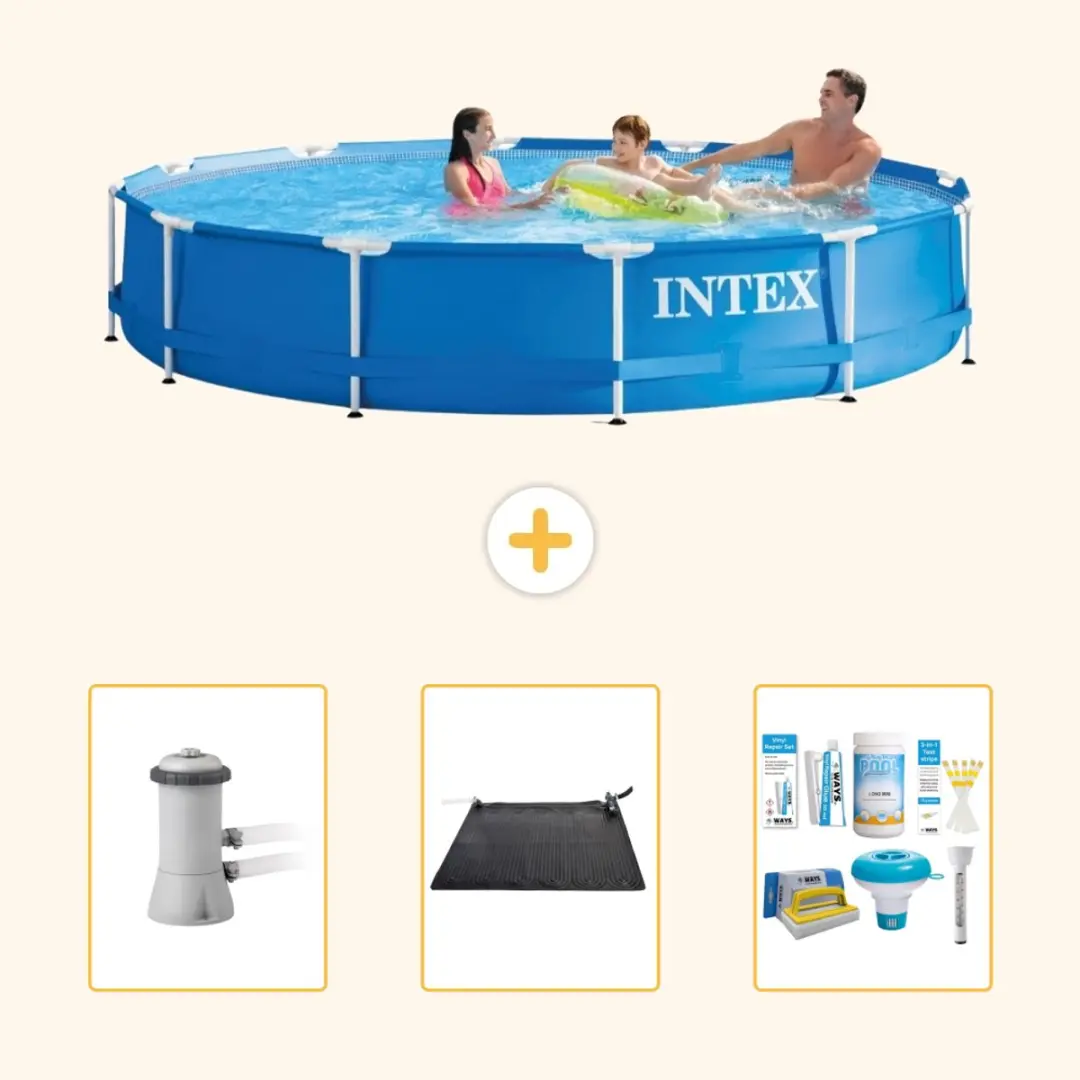 Intex 28212GN-Blauw Rond Frame Zwembad 366x76cm