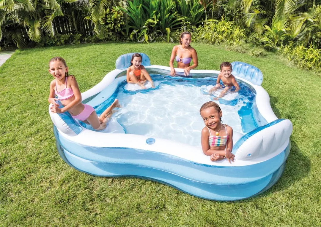 Intex Swim Center Family Lounge 56475NP Opblaaszwembad - 229x229x66cm - Blauw/Wit