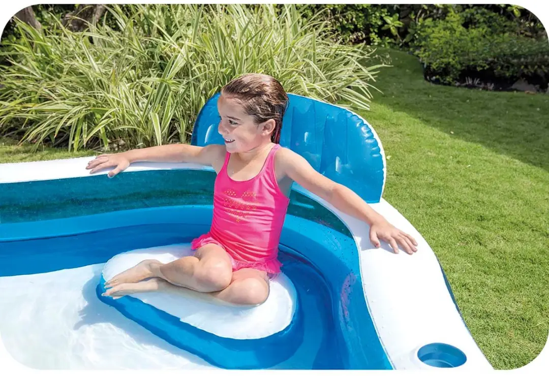 Intex Swim Center Family Lounge 56475NP Opblaaszwembad - 229x229x66cm - Blauw/Wit