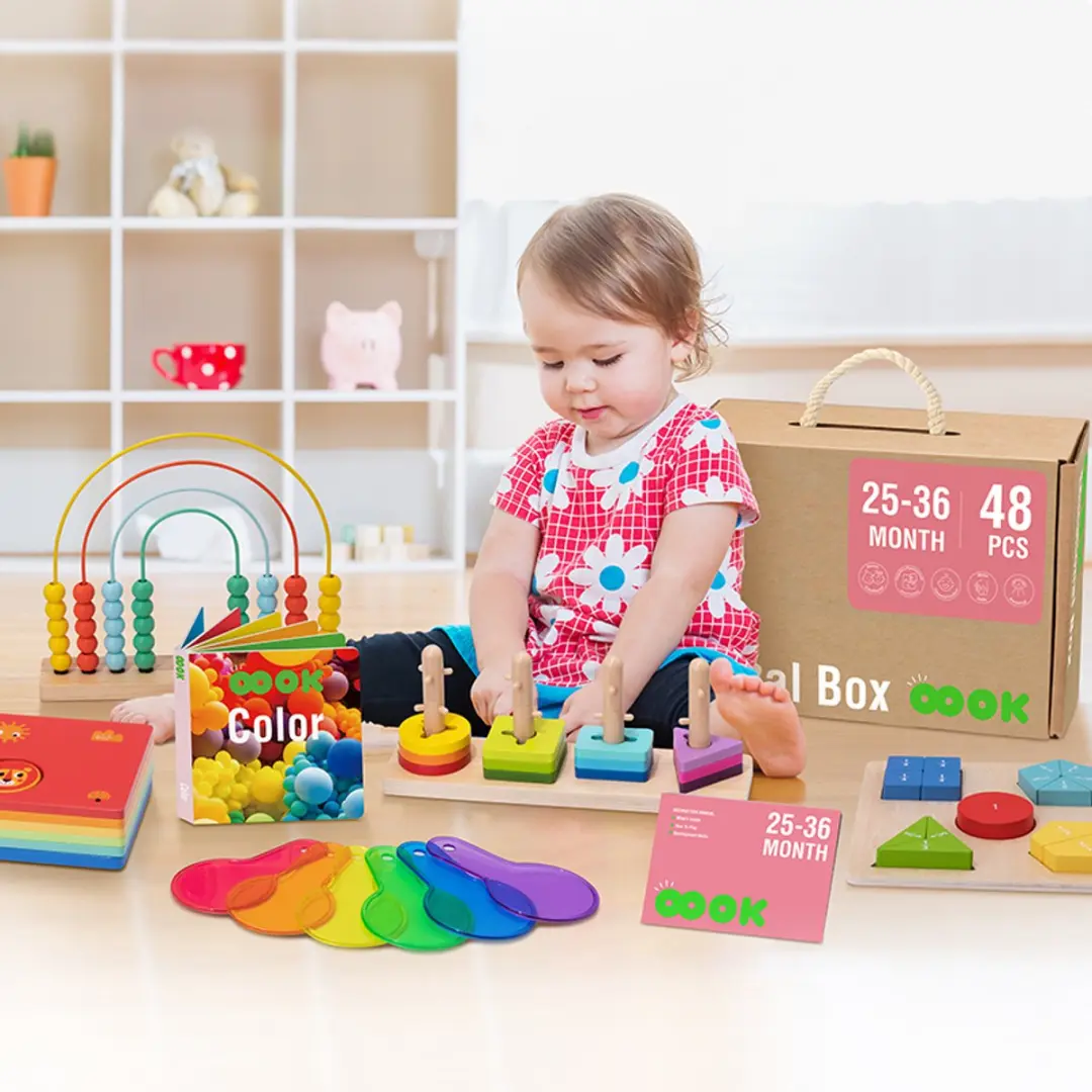 Tooky Toy Houten Montessori Leerdoos 6-in-1 - Multicolor