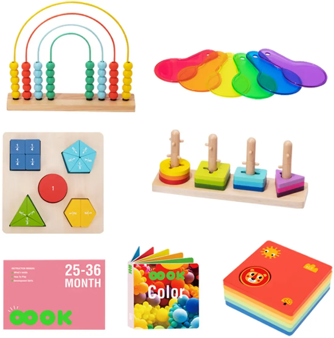 Tooky Toy Houten Montessori Leerdoos 6-in-1 - Multicolor