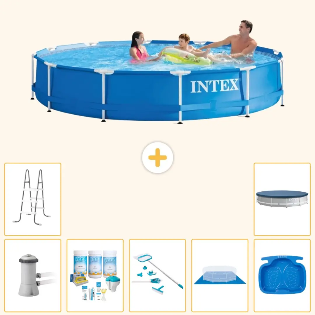 Intex 28212GN-Blauw Rond Frame Zwembad 366x76cm