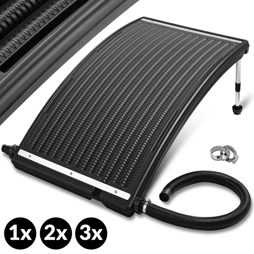 Monzana Zwembadverwarming Solar 32/38mm - 10.000 L/u - 8 Stuks - Zwart