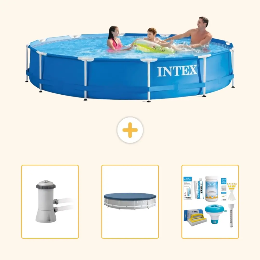 Intex 28212GN-Blauw Rond Frame Zwembad 366x76cm