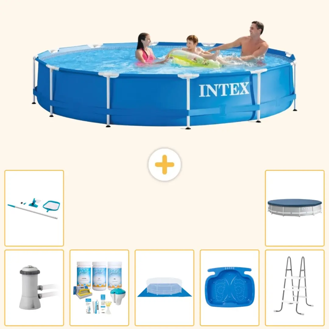 Intex 28212GN-Blauw Rond Frame Zwembad 366x76cm