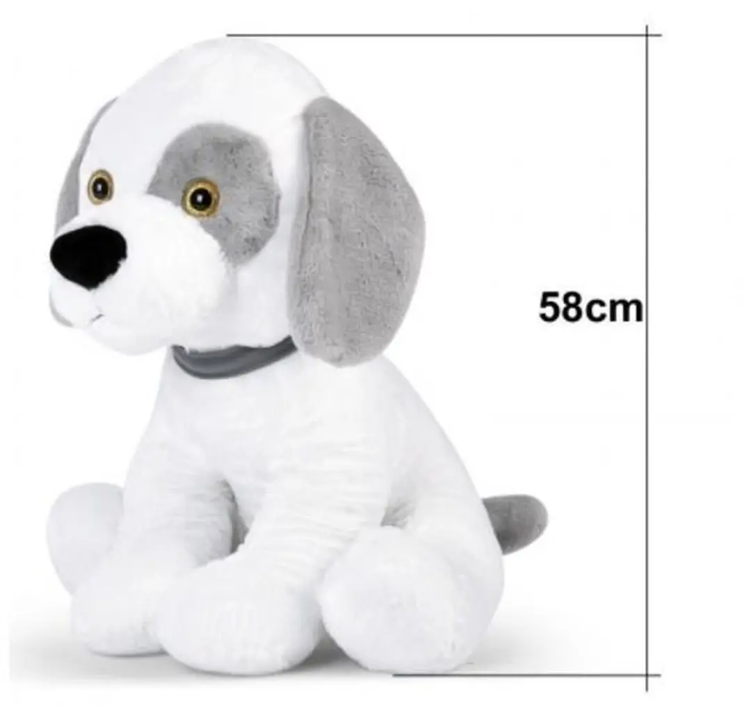 Monzana Knuffelhond - 58 cm - Grijs/Wit
