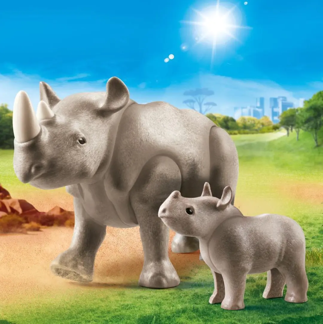 Playmobil Family Fun Neushoorn met baby 70357 - Multicolor