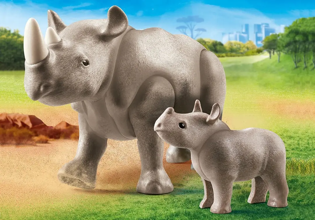Playmobil Family Fun Neushoorn met baby 70357 - Multicolor - afbeelding 6 van 6