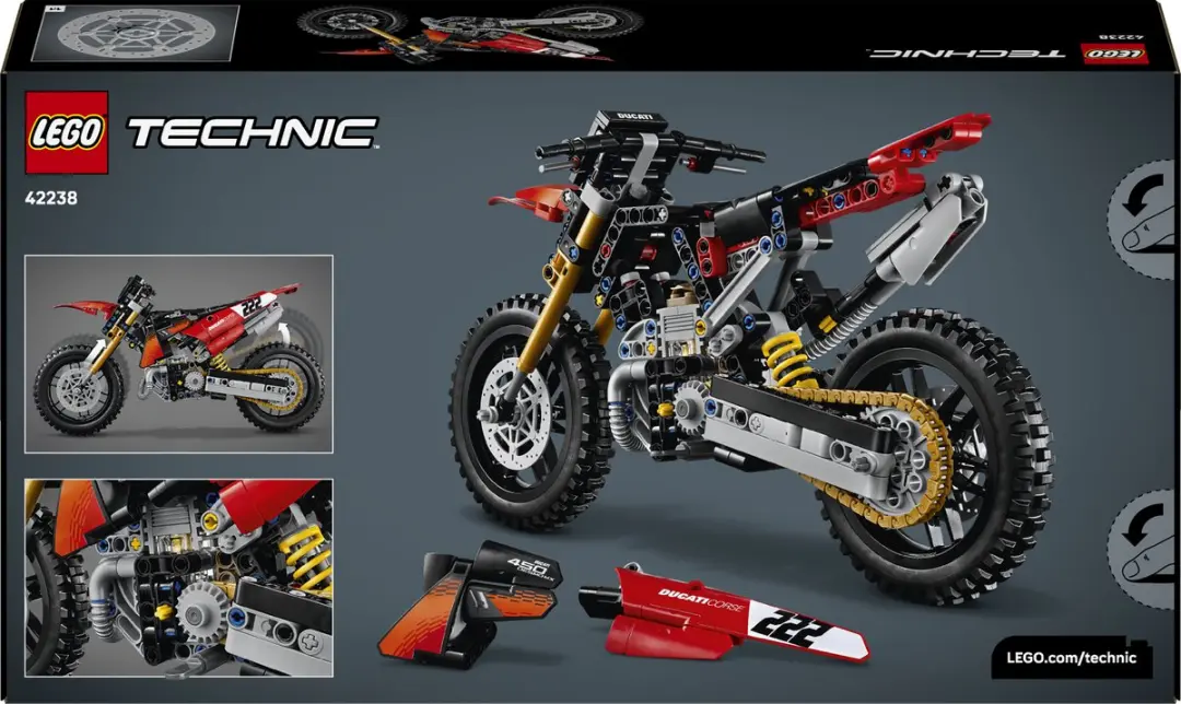 LEGO Technic Ducati Desmo450 MX Factory 42238 - 457 Stukken - Multicolor
