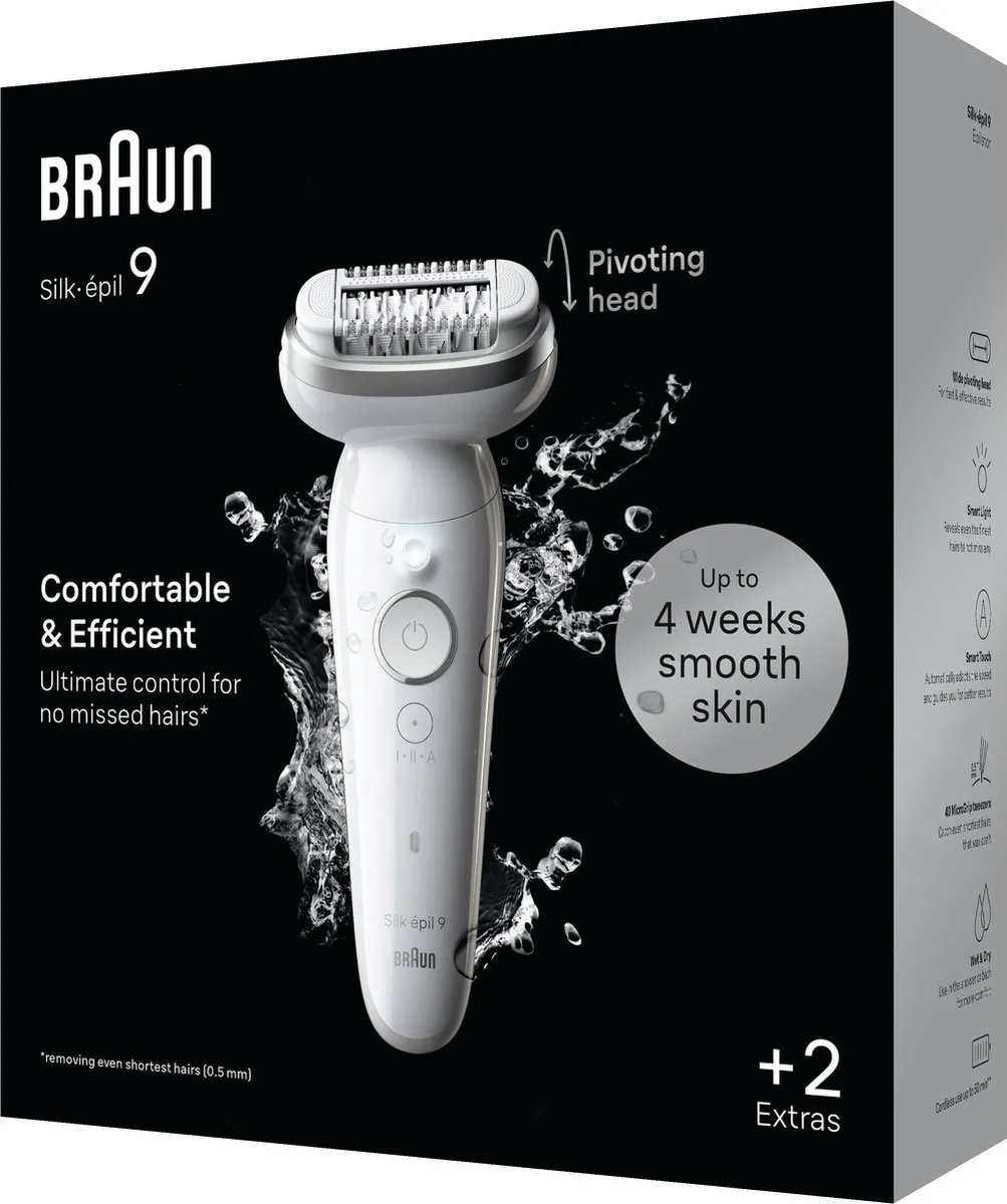 Braun Silk·épil 9 9-011 Epilator - Wit/Zilver
