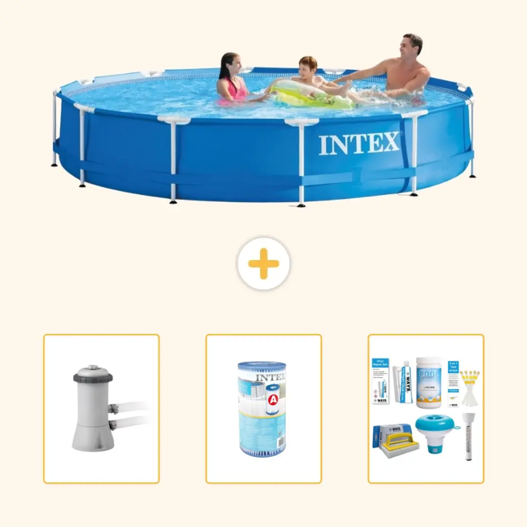 Intex 28212GN-Blauw Rond Frame Zwembad 366x76cm