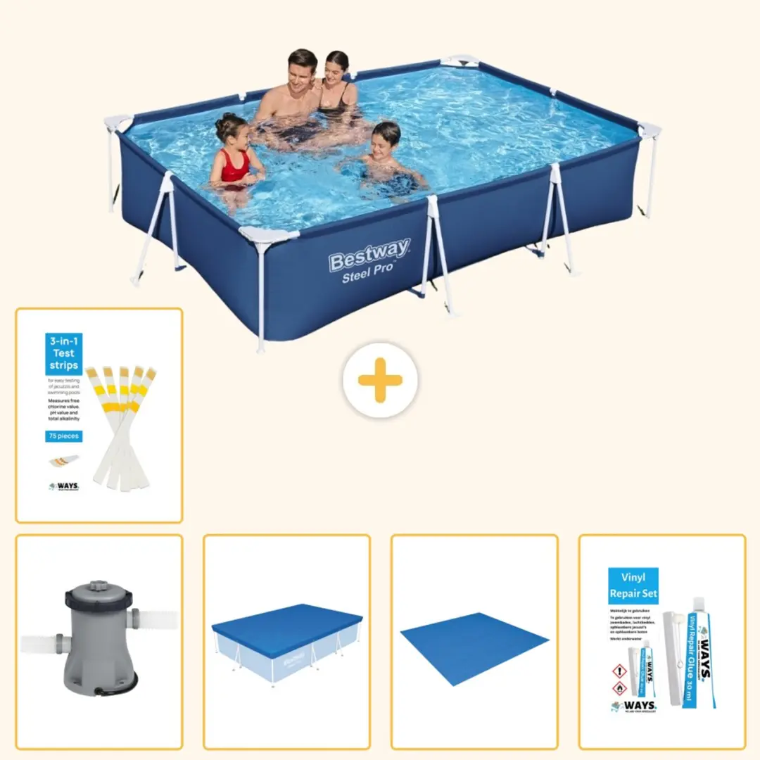 Bestway Steel Pro Zwembad 300x201x66cm Blauw