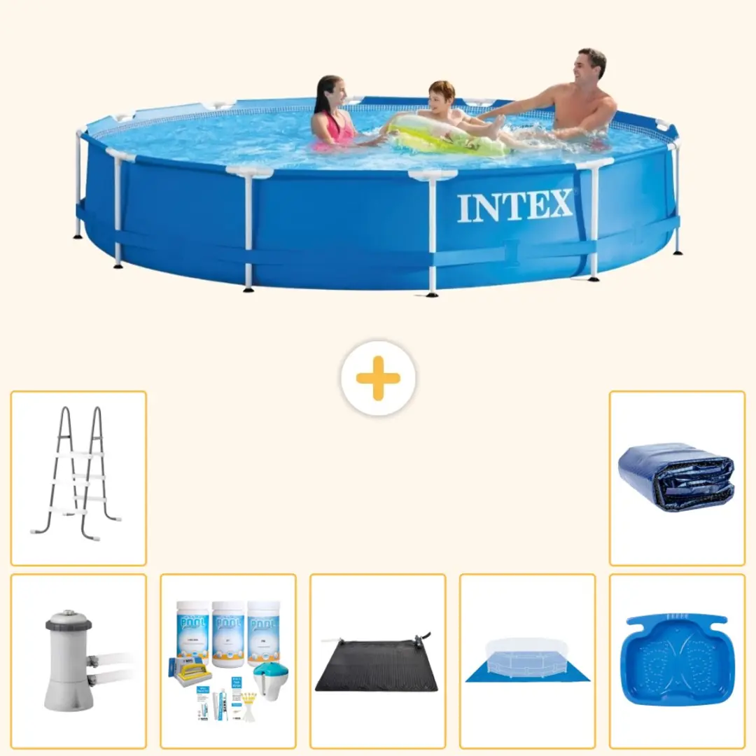 Intex 28212GN-Blauw Rond Frame Zwembad 366x76cm