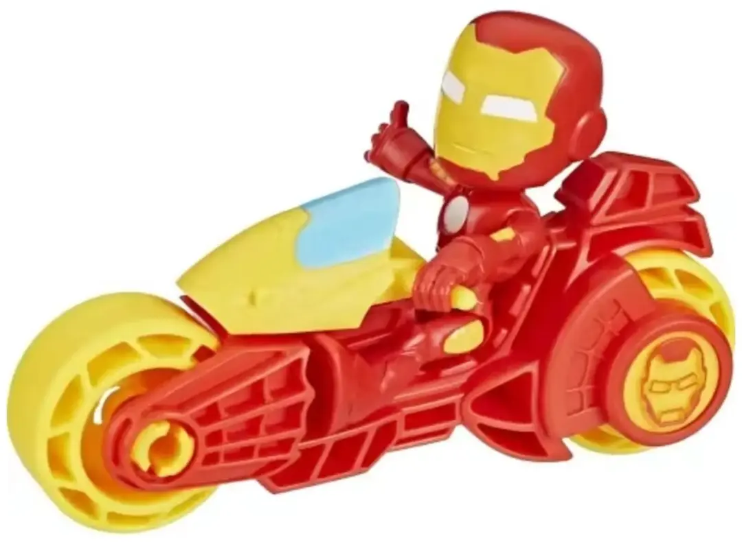 Marvel Spidey Amazing Friends Motorcycle Iron Man - 6,5cm - Rood