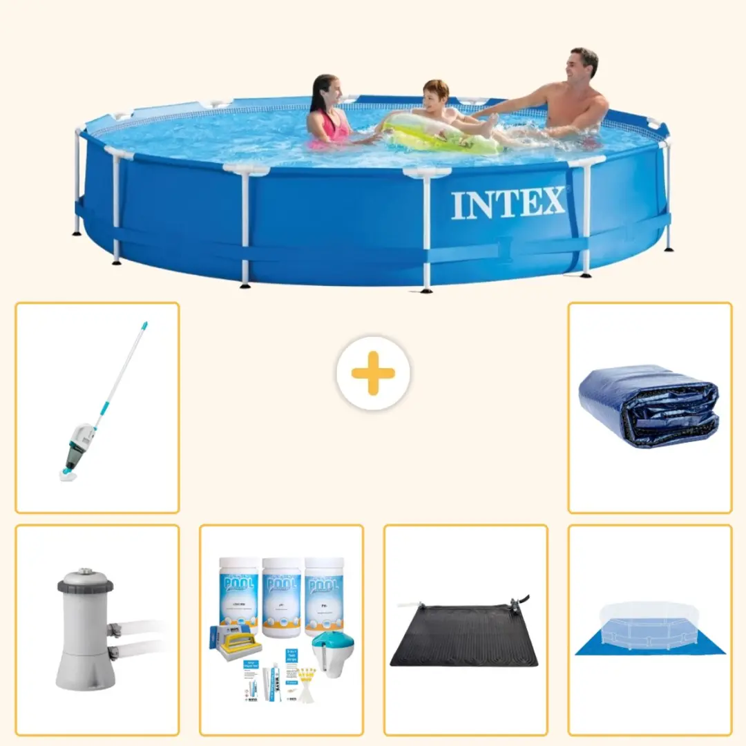 Intex 28212GN-Blauw Rond Frame Zwembad 366x76cm