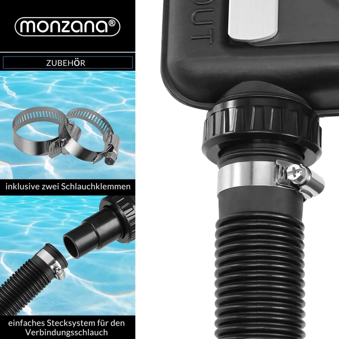 Monzana Zwembadverwarming Solar 10000L/u - 2 Stuks - 32&38mm - Zwart
