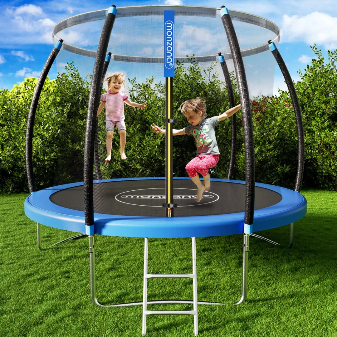 Monzana Trampoline 244cm - Veiligheidsnet & Randlader - Blauw Zwart